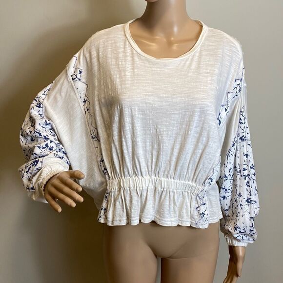 Vintage Savannah Bohemian Cotton Blend Batwing Sleeve Top size S - Picture 1 of 8